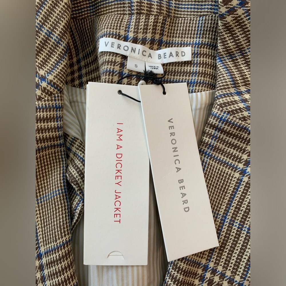 NWT Veronica Beard Keaton Plaid Denim Combo Dickey Jacket Size Small Two Piece - Picture 11 of 16
